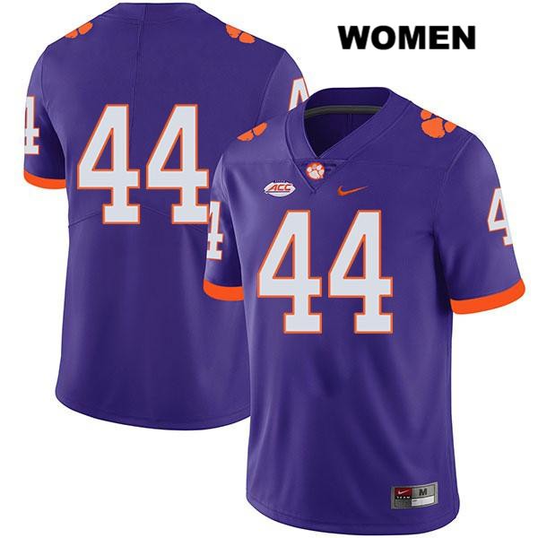 Women's Clemson Tigers #44 Nyles Pinckney Stitched Purple Legend Authentic Nike No Name NCAA College Football Jersey REE6346EU